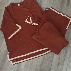 Cozy terracotta pant set